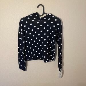 Harper Canyon Black Polka Dot Sweatshirt Girl's Size Small
